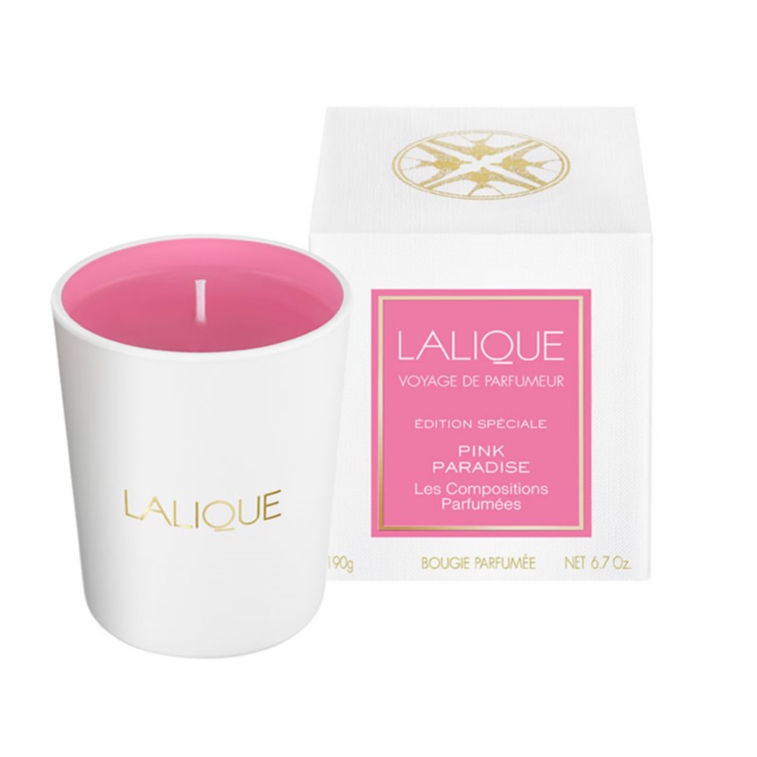 LALIQUE PINK PARADISE 香り付きキャンドル 190g(新品) LALIQUE Scented Candle Pink Paradise 190 g Price in UAE – LETOILE